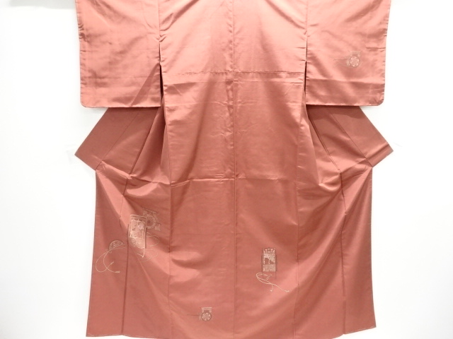 JAPANESE KIMONO / UNUSED HOMONGI / HAND WOVEN / FUSHI TSUMUGI / CARRIAGE